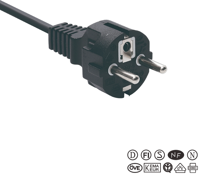 JT003-B/FY003-B 16A 250V قابس أوروبي قياسي بثلاثة دبابيس