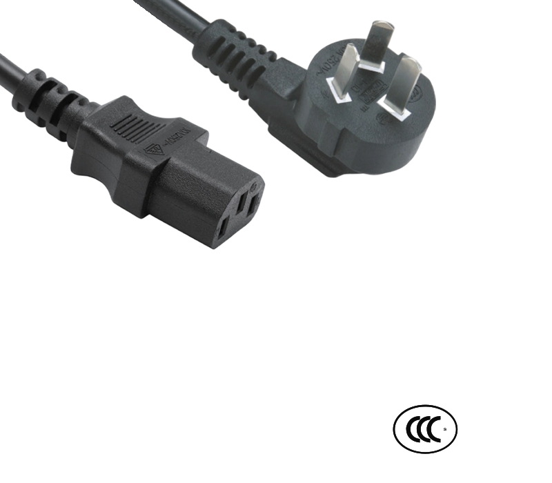 C3-10 + JT-ST3 10A 250V ثلاثة دبوس الصين القياسية 90 درجة الكوع التوصيل مع موصل IEC C13